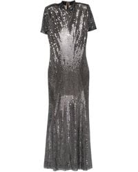 Self-Portrait - Verfraaide Midi-Jurk Met Korte Mouwen - Lyst