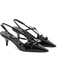 Miu Miu - Escarpins En Cuir Verni À Bride Arrière 45 Mm - Lyst