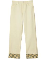 Burberry - Checkered Straight-Leg Jeans - Lyst