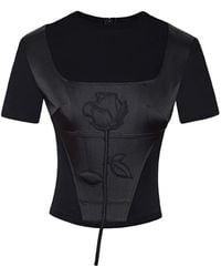 SEEN USERS - Camiseta Blooming Belle Con Rosa Bordada - Lyst