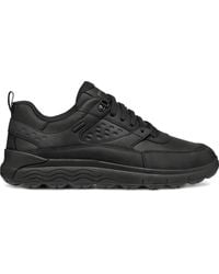 Geox - Spherica Leisure Perforated Leather Lace-Up Trainers - Lyst