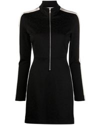 Palm Angels - Jacquard Leopard Track Mini Dress Black/off White - Lyst
