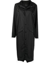 Rains - Longer Drawstring-Hood Raincoat - Lyst