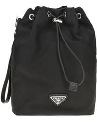 Prada - Re-Nylon Logo-Plaque Pouch - Lyst