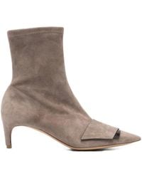 Roberto Del Carlo - Pointed-Toe Suede Ankle Boots - Lyst