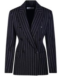 Max Mara - Pinstripe Double-Breasted Blazer - Lyst