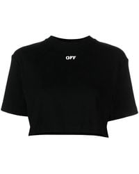 Off-White c/o Virgil Abloh - Cropped T-Shirt With Logo - Lyst