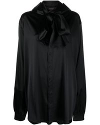 Balenciaga - Blusa con lazo en el cuello - Lyst