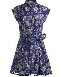 Alice + Olivia - Lucy Floral-Print Mini Shirt Dress - Lyst