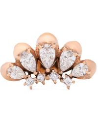 Tanka & Baroque - Pendiente Larmes Asscher Pear en oro rosa de 18 ct con diamantes de corte pera - Lyst