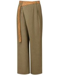 MCM - Wrap-Front Logo-Belt Trousers - Lyst