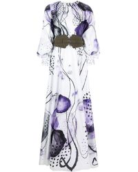 Saiid Kobeisy - Abstract-print Taffeta Maxi Dress - Lyst