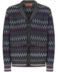 Missoni - Chevron-Pattern Shawl-Collar Cardigan - Lyst