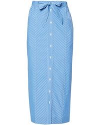 Carolina Herrera - Stripe-pattern Tie-fastening Skirt - Lyst