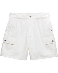 Prada - Shorts Con Logo A Triangolo - Lyst