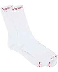 Supreme - X Hanes Crew Socks (Pack Of Four) - Lyst