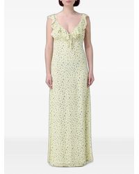 Mar De Margaritas - Cecilia Floral-Print Ruffled Maxi Dress - Lyst