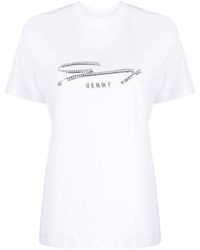 Genny - Rhinestone-embellished Logo-print T-shirt - Lyst