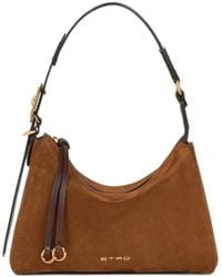 Etro - Suede Buckled Shoulder Bag - Lyst