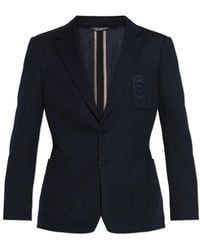 Dolce & Gabbana - Embroidered-Logo Single-Vent Blazer - Lyst