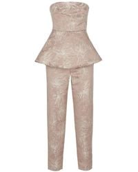 Emme - Floral-Embroidered Strapless Top And Trousers Set - Lyst