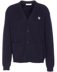 Maison Kitsuné - "Fox Head Milano" Lambswool Cardigan - Lyst