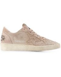 Golden Goose - Ball Star Crystal-Embellished Suede Sneakers - Lyst