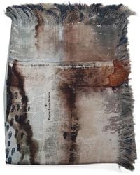 Pierre Louis Mascia - Abstract-Print Frayed Scarf - Lyst