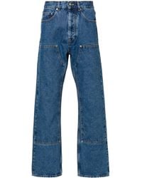 Palm Angels - Straight Jeans Met Logo-reliëf - Lyst