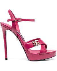 Dolce & Gabbana - Logo-plaque Platform Sandals - Lyst