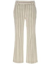 Marella - Pinstripe Flared Trousers - Lyst