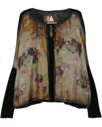 IA London - Floral-Print Tie-Neck Knitwear - Lyst