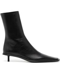 Jil Sander - 25Mm Square-Toe Leather Boots - Lyst