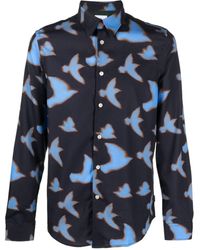 PS by Paul Smith - Shadow Birds Cotton Blend Shirt - Lyst