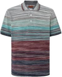 Missoni - Striped Cotton Polo Shirt - Lyst