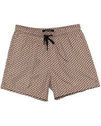 Tagliatore - Geometric-Print Drawstring Swim Shorts - Lyst