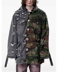 THUG CLUB - Tc Hothead M65 Distressed Panelled Coat - Lyst