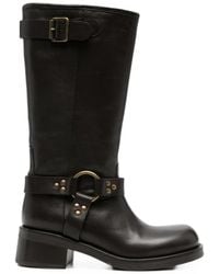 P.A.R.O.S.H. - Buckle-Strap Studded Boots - Lyst