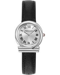 Ferragamo - Ronda Gancini Calf Leather Watch - Lyst