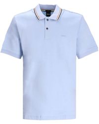 BOSS - Stripe-trimmed Cotton Polo Shirt - Lyst
