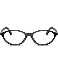 Miu Miu - Logo-Plaque Oval-Frame Glasses - Lyst