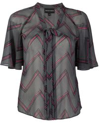 Emporio Armani - Bluse Mit Schnürung - Lyst