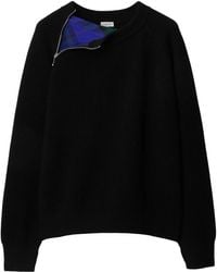 Burberry - Zip-Detail Wool Jumper - Lyst