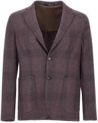 Barba Napoli - Check-Patterned Single-Breasted Blazer - Lyst