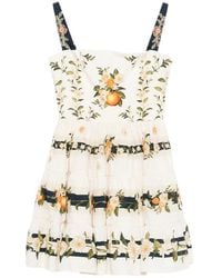 Agua Bendita - Lima Valle Floral-Print Mini Dress - Lyst