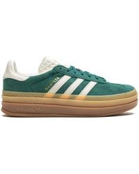 adidas - Gazelle Bold "green / White / Gold" Sneakers - Lyst