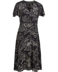 KARL LAGERFELD - Graphic-Print V-Neck Dress - Lyst