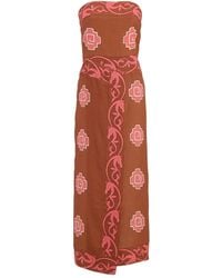 Johanna Ortiz - Vestido palabra de honor de lino - Lyst