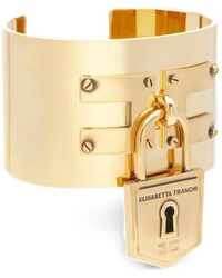 Elisabetta Franchi - Rigid Bracelet With Padlock - Lyst