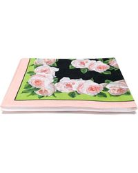 Dolce & Gabbana Floral Print Beach Towel - Black
